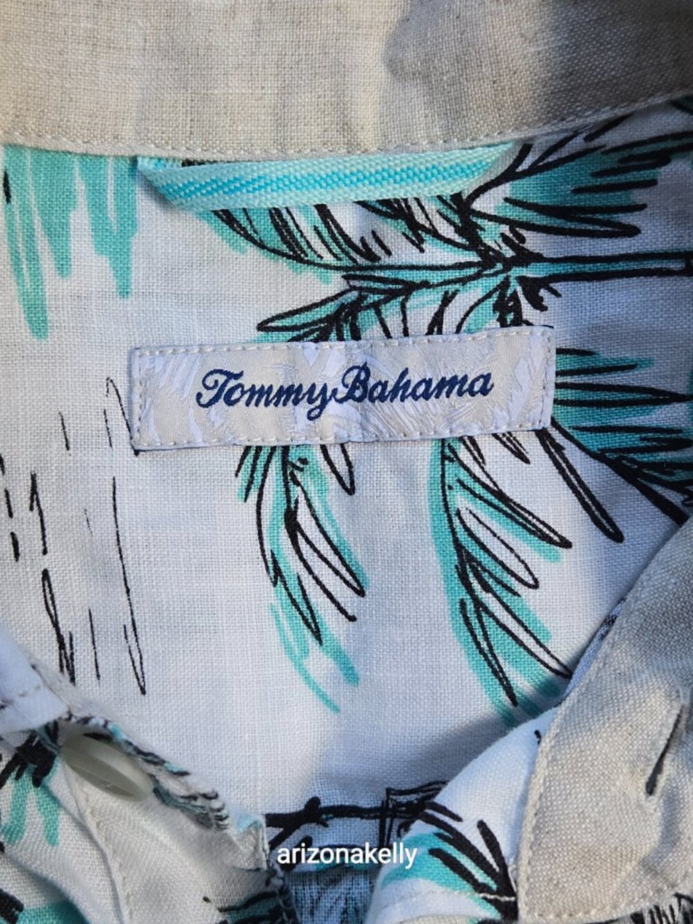NWOT Linen Shirt XS Tommy Bahama Palm Tree Surfboard Beach Tropical - Picture 2 of 8